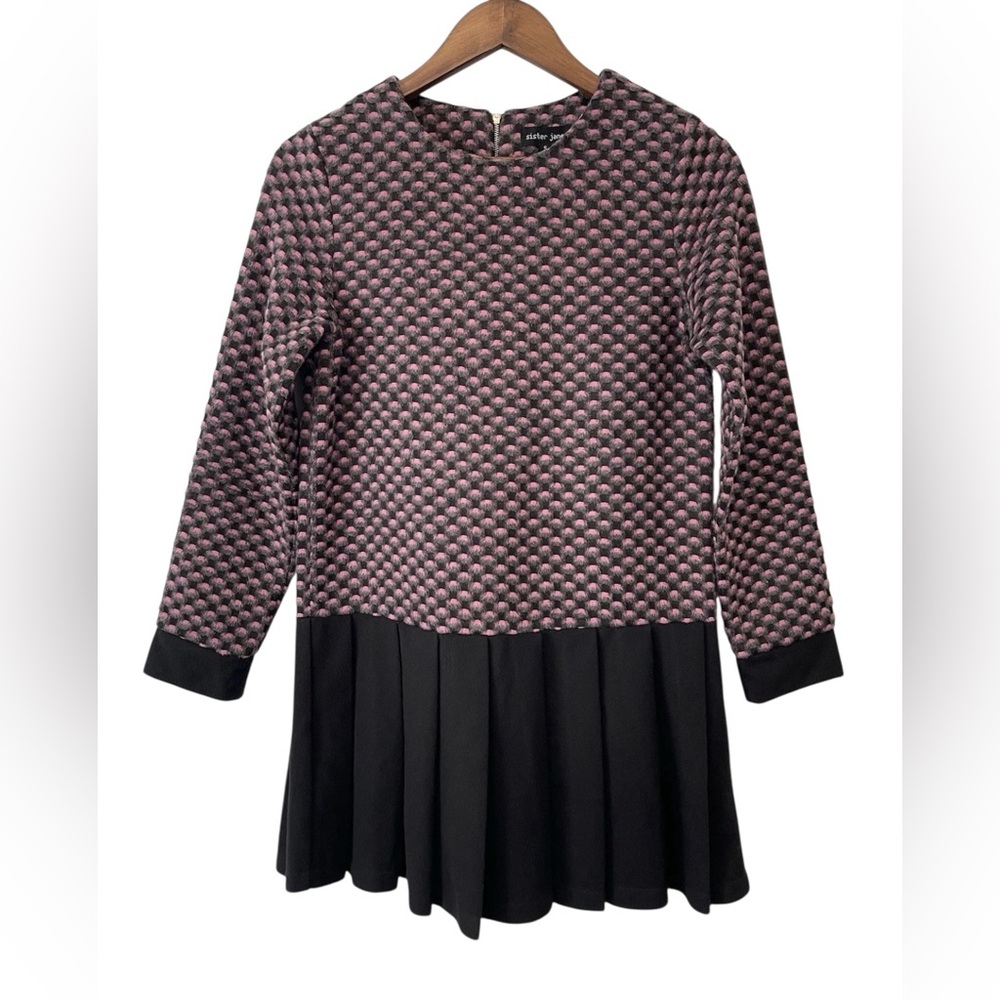 Sister‎ Jane Womens Wool Blend Pleated Mini Dress Size S Tweed Y2K twee